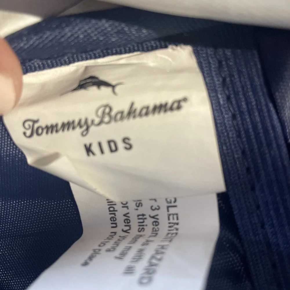 Tommy Bahama‎ Kids Backpack Bag Navy Blue/Grey Colorful Dinosaurs 4 Zip Pockets